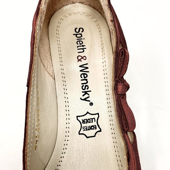 Spieth & Wensky Valeska Womens Pump Leather Suede Red Bow Accent  Heel Sz 38 - Picture 7 of 11